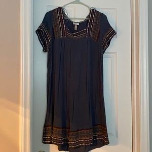 Boho short sleeve embroidered dress